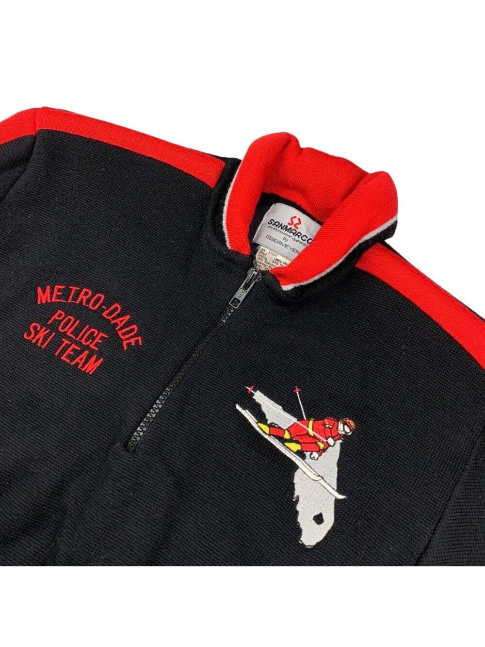 VTG Obermeyer Men’s Miami-Dade Police Ski Team Wool Sweater/Jacket Black • Small